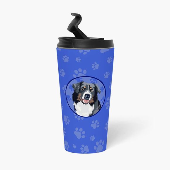 Australian Shepherd Black Tricolor #1  Stainless Steel 16 oz  Tumbler - Picture 3 of 4